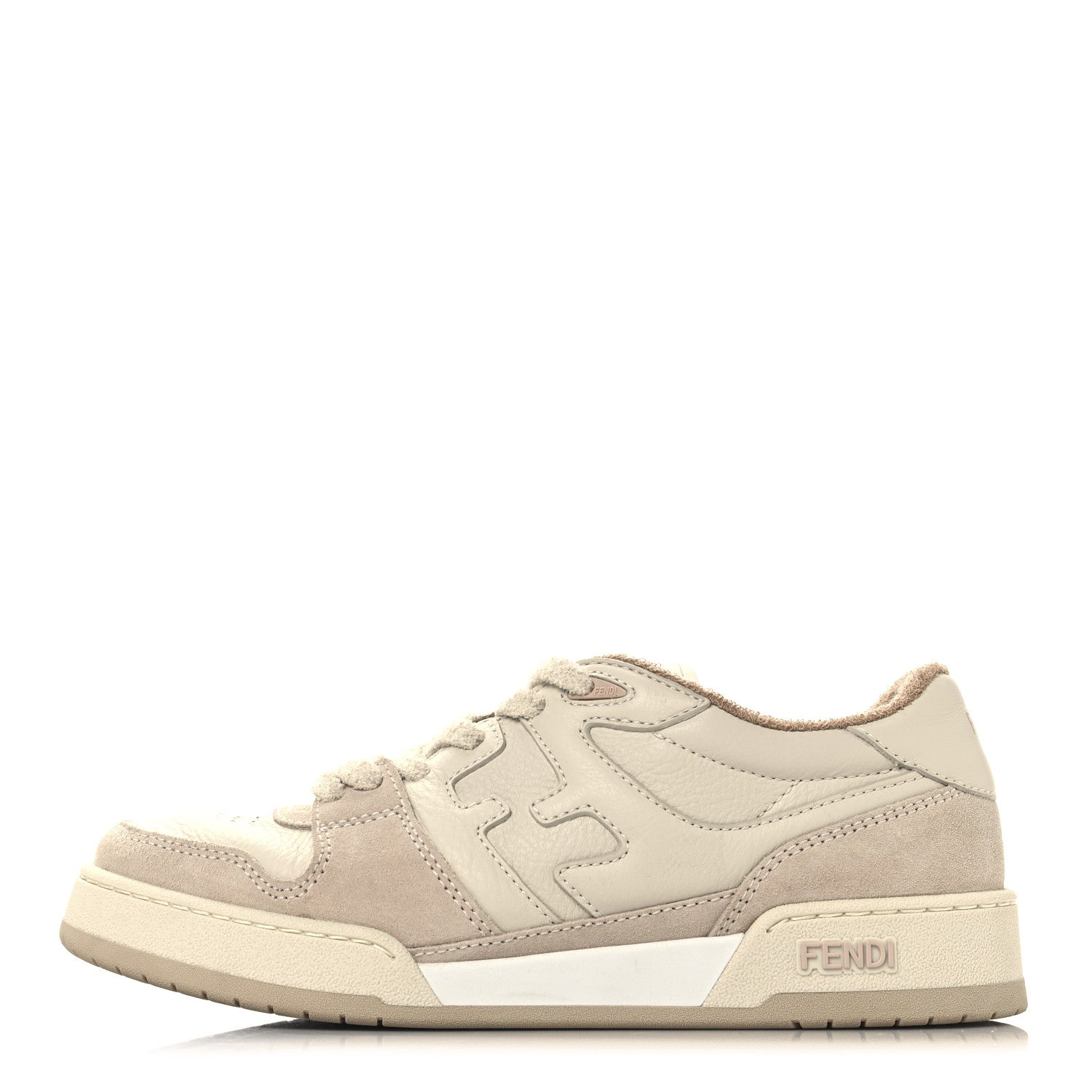 Fendi Suede Vitello Fendi Match Low Top Sneakers 37.5 Nudo White Garza Rosa 1 of 8