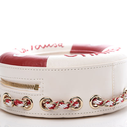Chanel Lambskin Coco Lifesaver Round Bag Red White 9 of 10