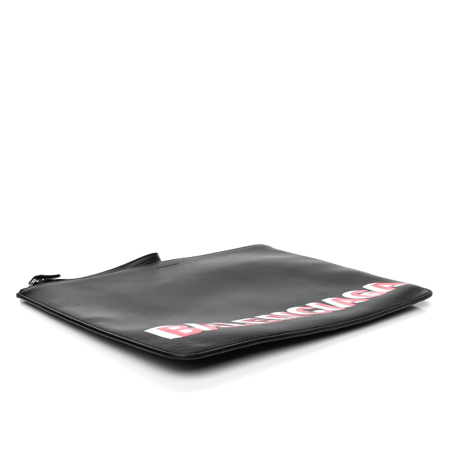 Balenciaga Calfskin Ville Logo Wristlet Pouch Black 3 of 4