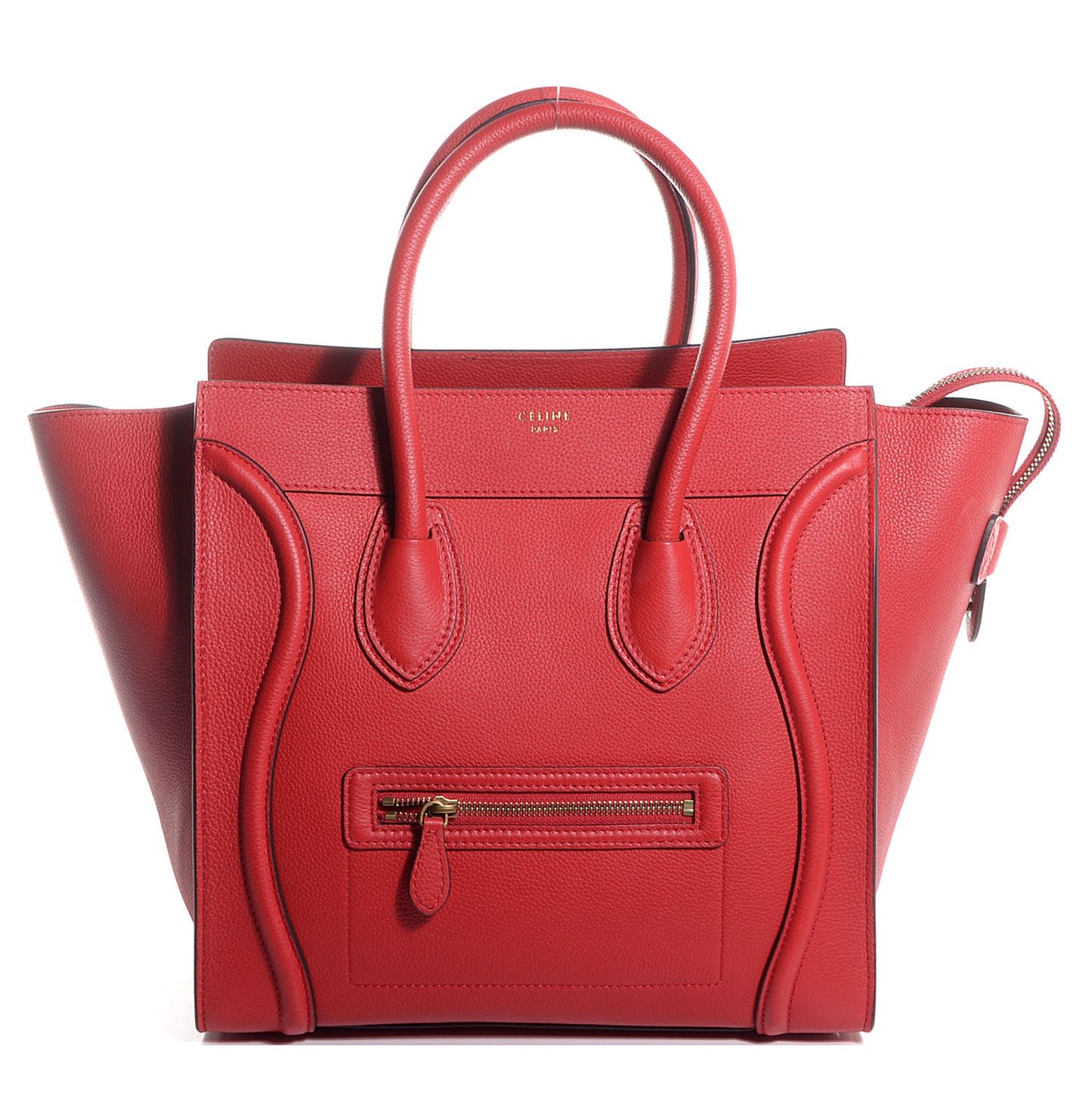 Drummed Calfskin Mini Luggage Vermillion
