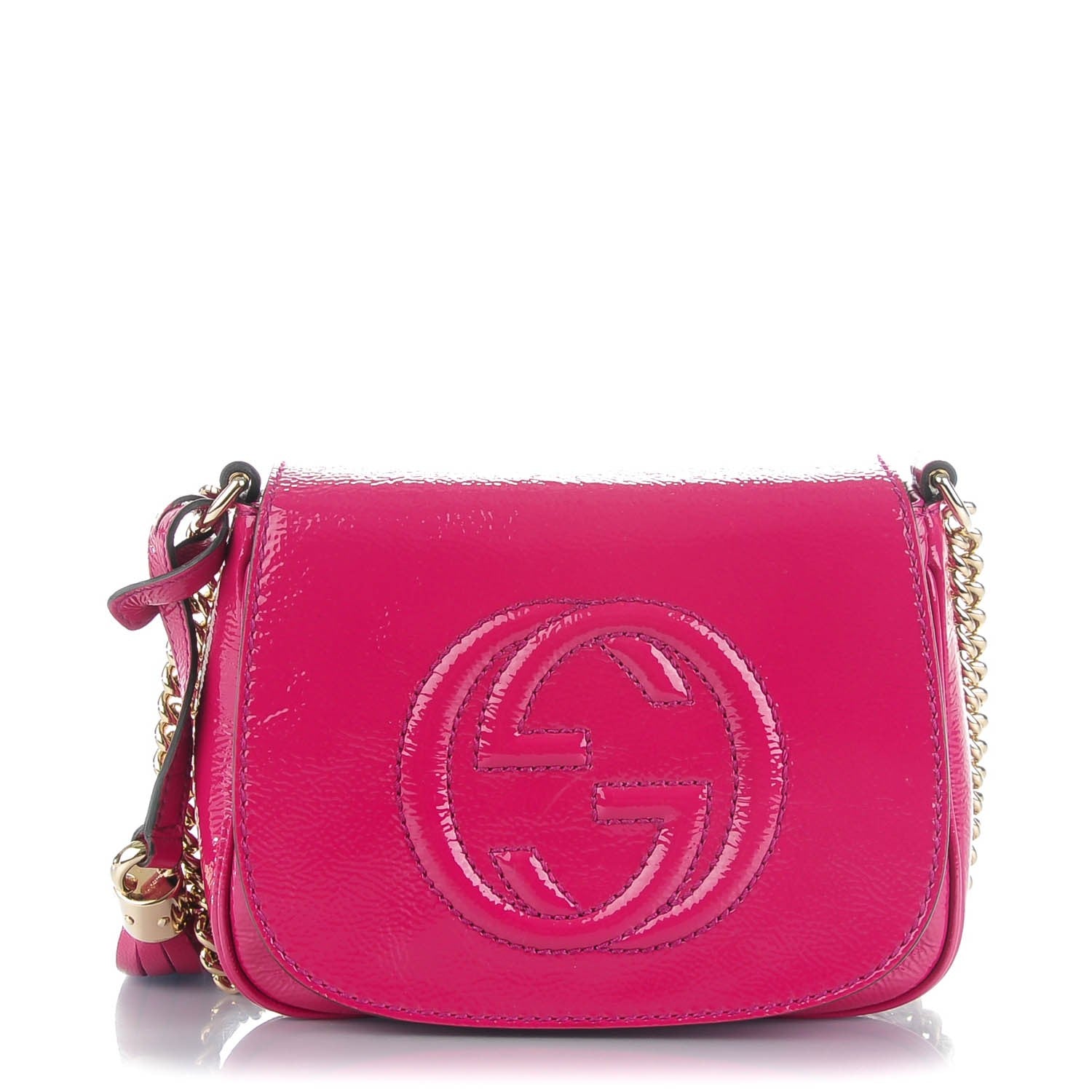 Gucci Vernice Naplack Small Soho Flap Crossbody Bright Bougainvillea 1 of 7