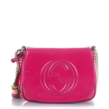 Gucci Vernice Naplack Small Soho Flap Crossbody Bright Bougainvillea 1 of 7