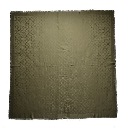 Louis Vuitton Silk Wool Monogram Shawl Kaki 1 of 4