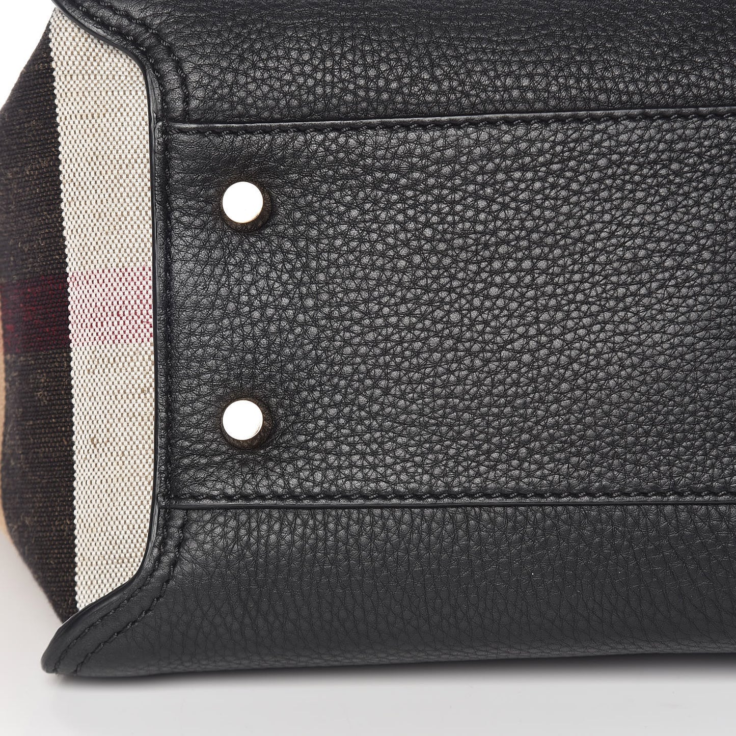 Canvas Mega Check Grained Calfskin Medium Harcourt Satchel Black