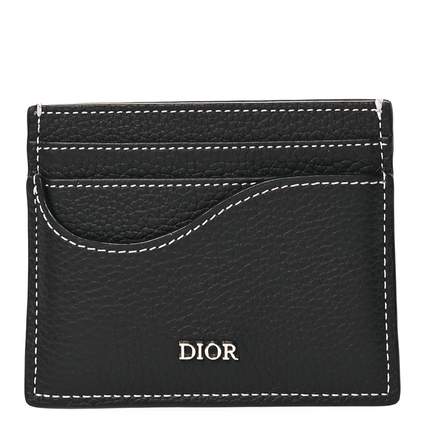 Christian Dior Grained Calfskin Saddle Card Holder Black 1 of 9