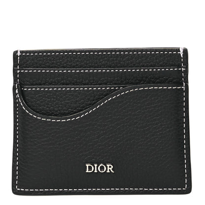 Christian Dior Grained Calfskin Saddle Card Holder Black 1 of 9