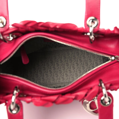 Christian Dior Lambskin Cannage Bow Medium Lady Dior Fuchsia 10 of 12