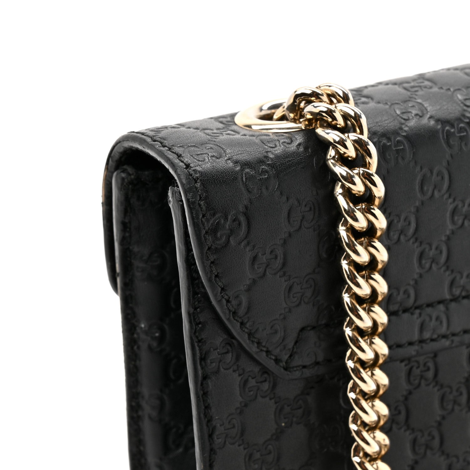 GUCCI エミリー Gucci Microguccissima Mini Emily Chain Shoulder Bag Black 1823174