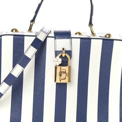Dolce & Gabbana Dauphine Stripe Box Bag Blue White 7 of 9