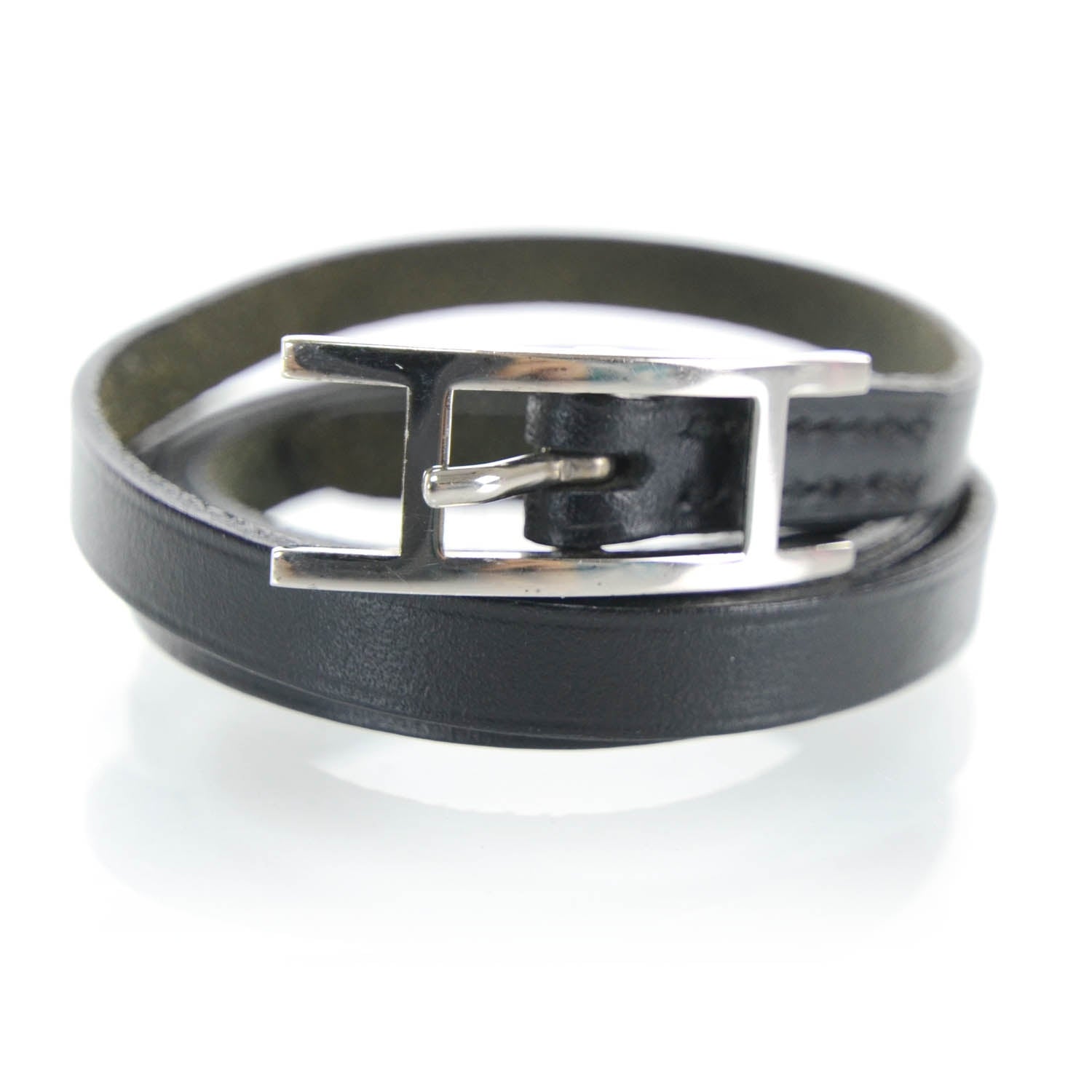 Hermes Chamonix Hapi Triple Tour Wrap Bracelet Black 2 of 5