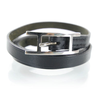 Hermes Chamonix Hapi Triple Tour Wrap Bracelet Black 2 of 5