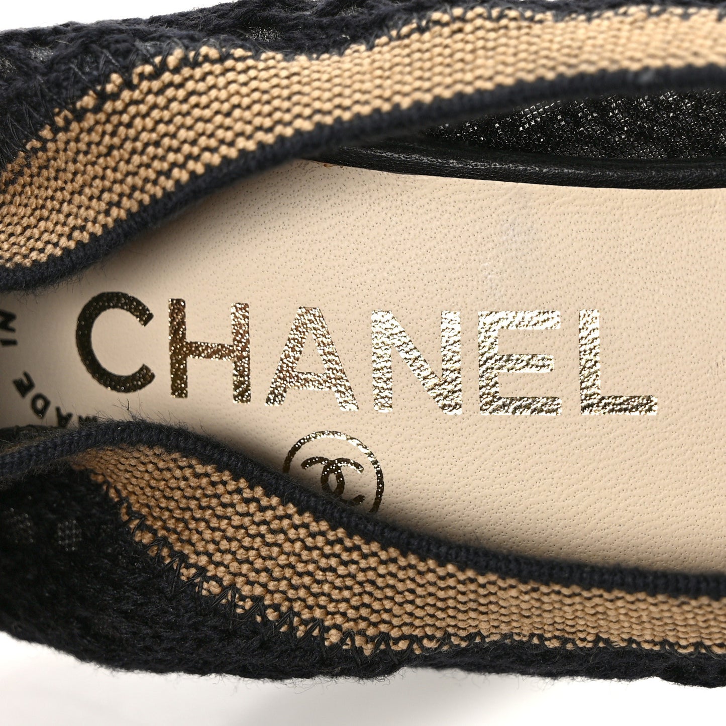 Knit Lace Grosgrain Cap Toe CC Pumps 37.5 Black Beige