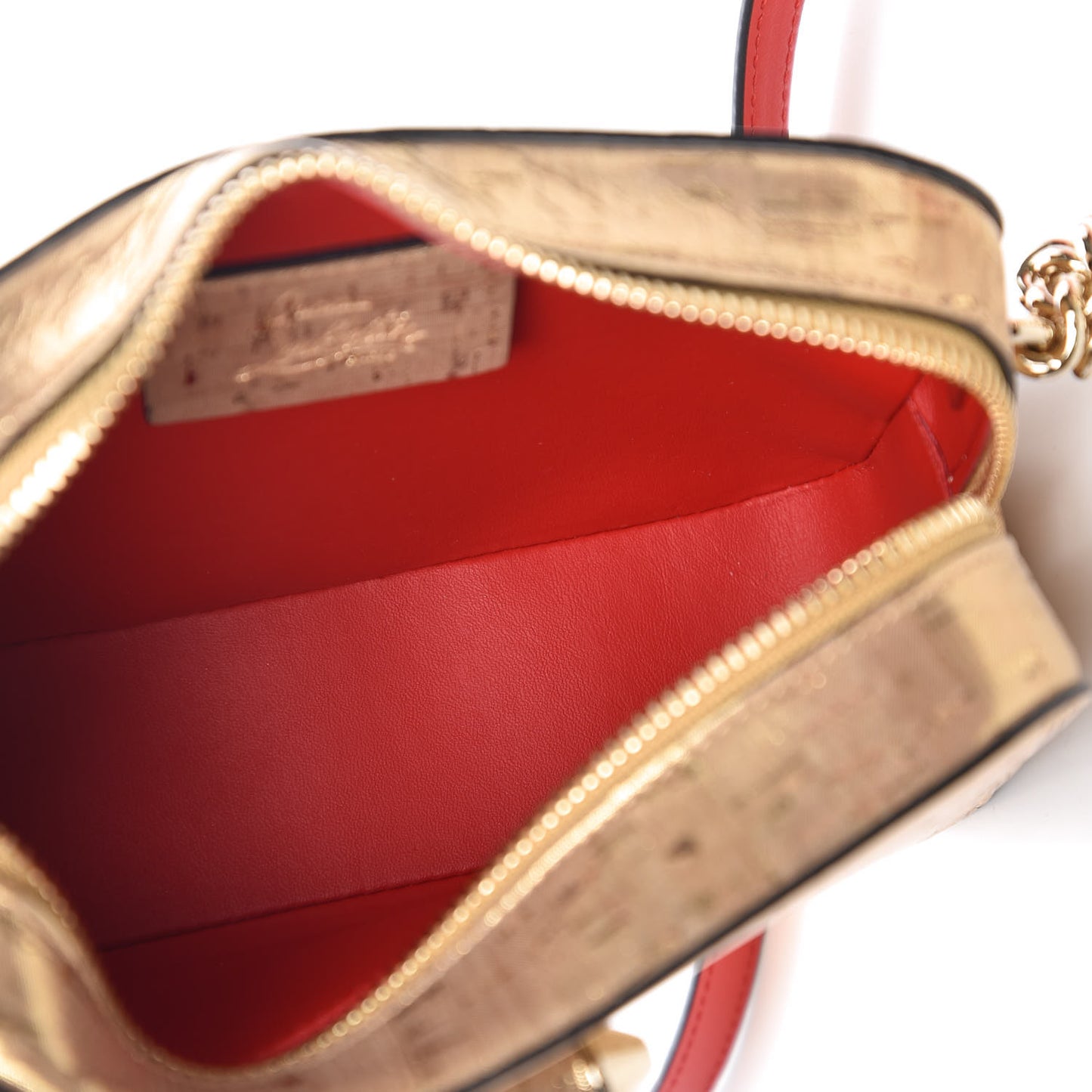 Metallic Liege Pepite Cork Mini Rubylou Crossbody Gold
