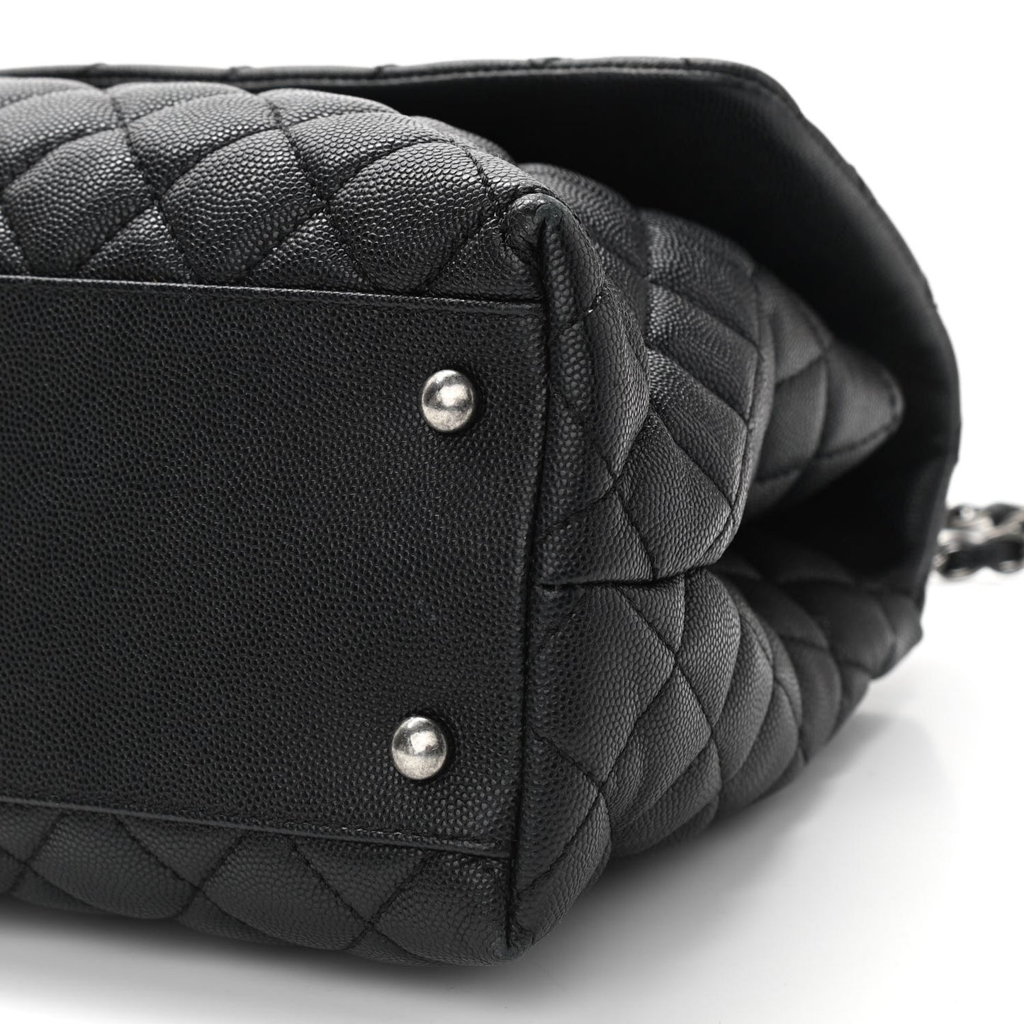 Caviar Quilted Medium Coco Handle Flap Black