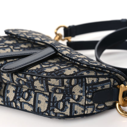Christian Dior Oblique Mini Saddle Bag With Strap Blue 10 of 10