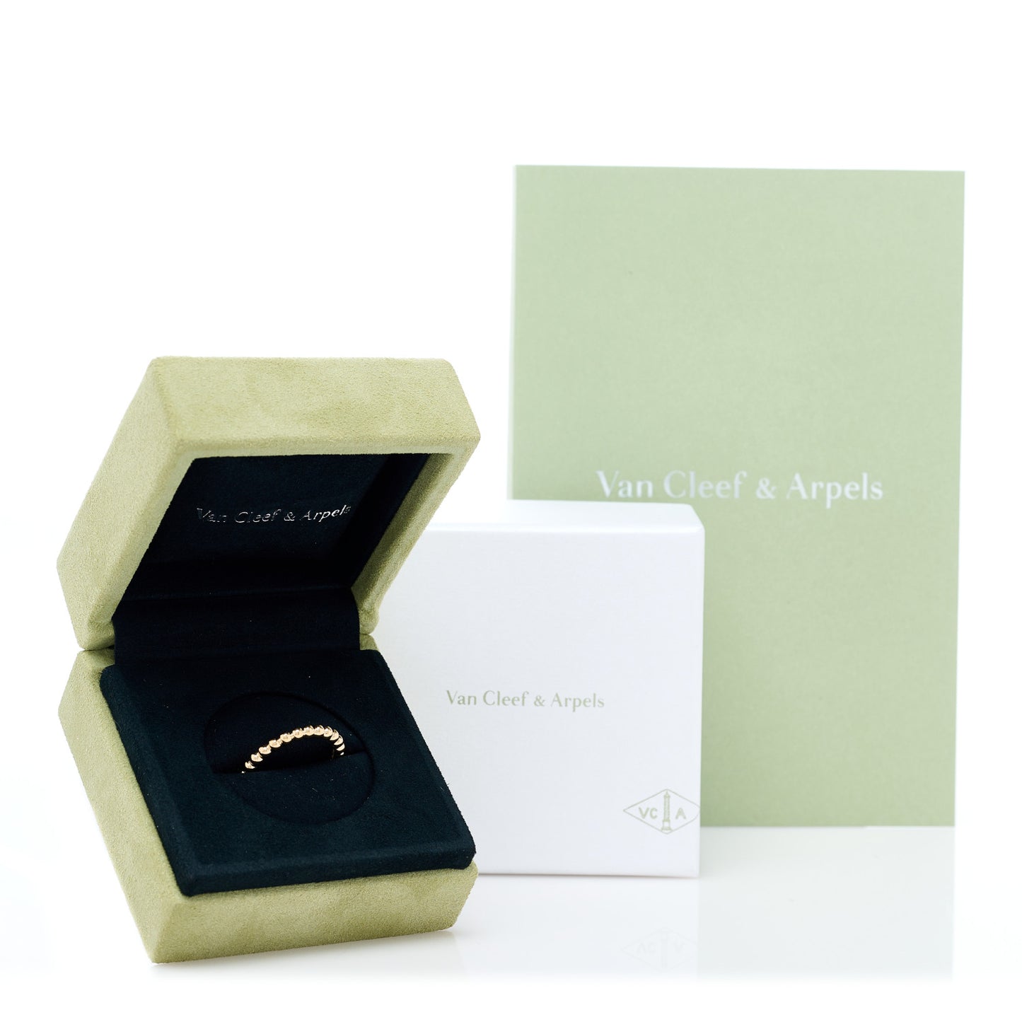 18K Yellow Gold Medium Perlee Ring 58 8.25