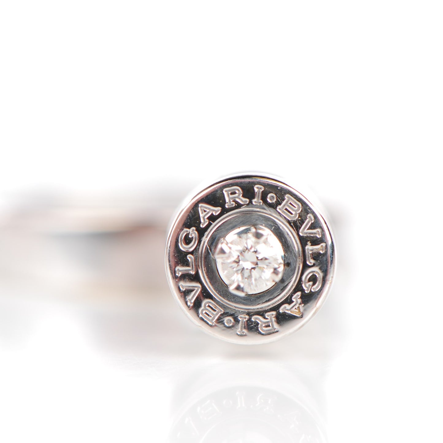 18K White Gold Diamond B.Zero1 Charm Ring 54 6.75