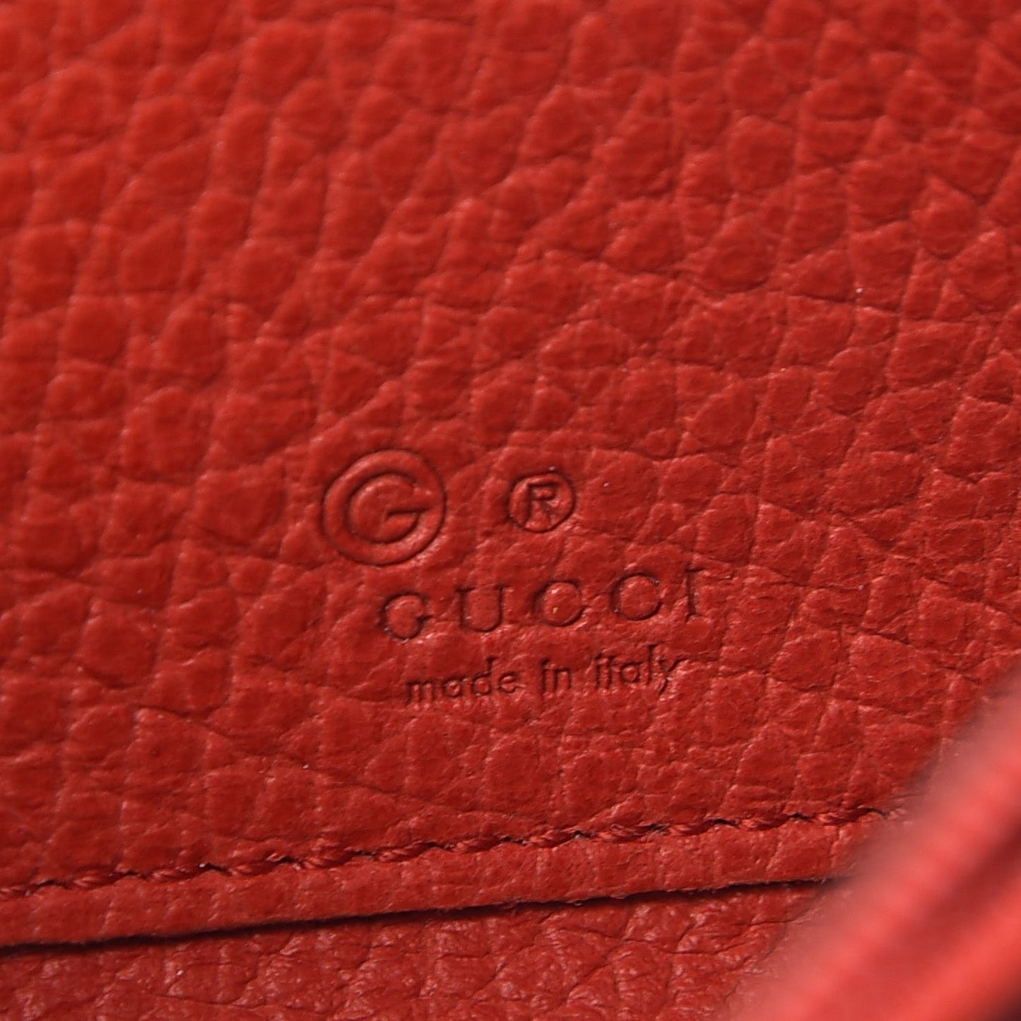 Pebbled Calfskin Donna Long Wallet Red