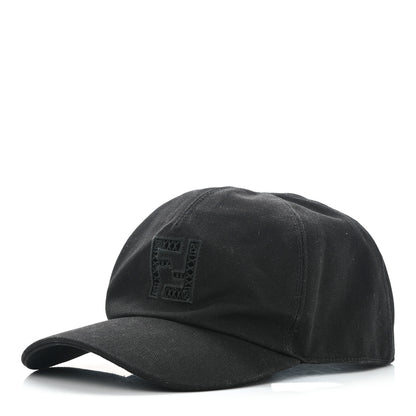 Fendi Cotton FF Ajour Embroidered Baseball Hat 58 Black 1 of 10