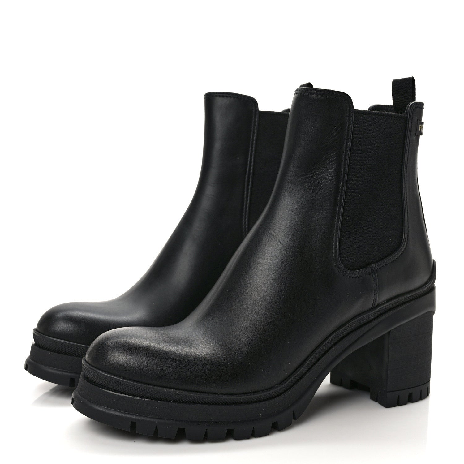 Prada Vitello Montana Lug Sole Chelsea 55mm Boots 40 Black 3 of 8