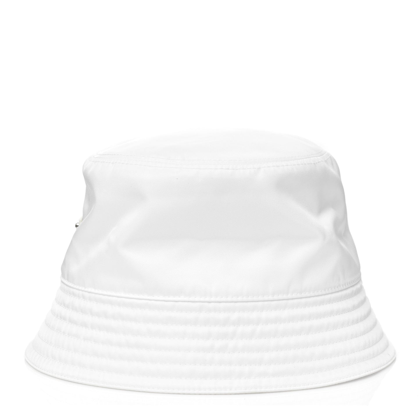 Re-Nylon Metal Triangle Logo Mens Bucket Hat L White