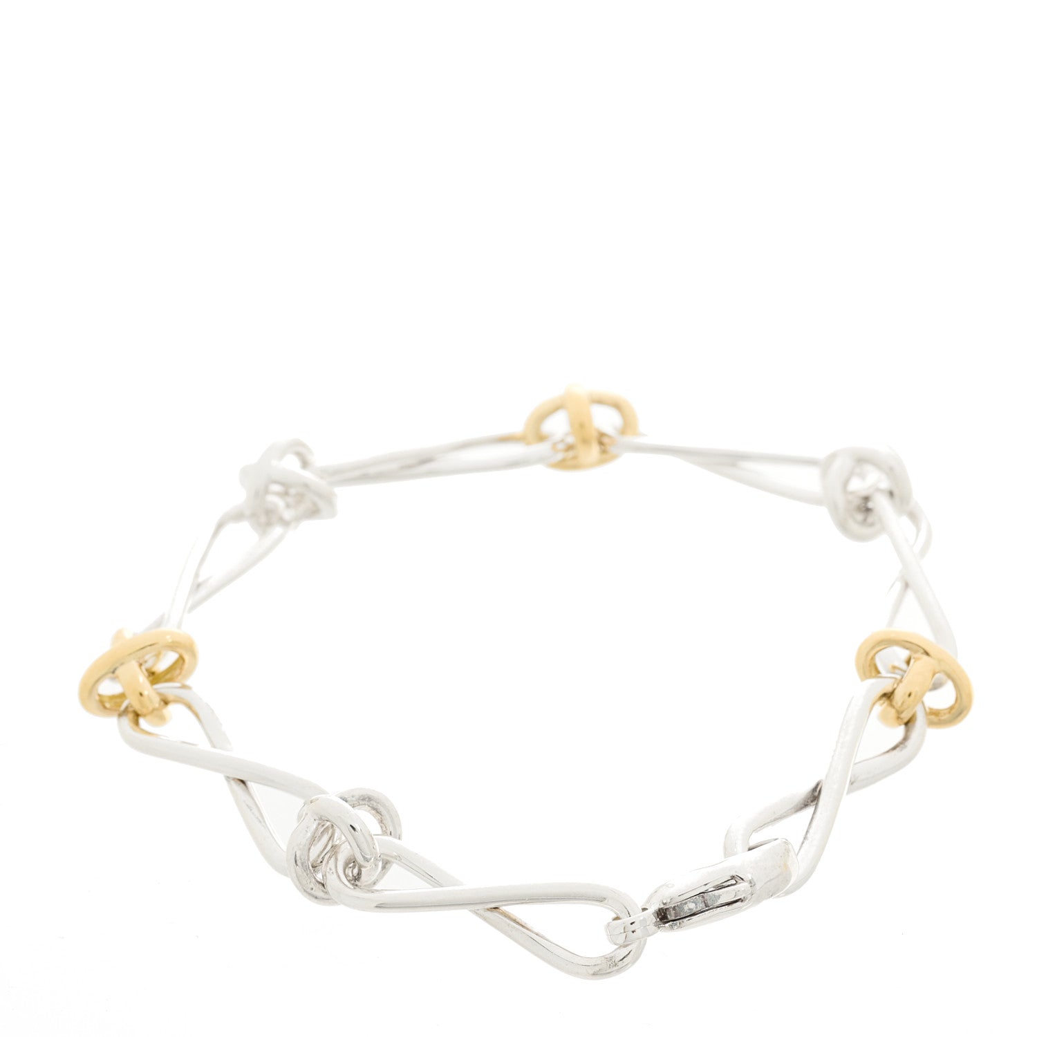 Tiffany Sterling Silver 18K Yellow Gold Paloma Picasso Twirl Link Bracelet 2 of 4