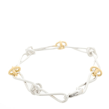 Tiffany Sterling Silver 18K Yellow Gold Paloma Picasso Twirl Link Bracelet 2 of 4