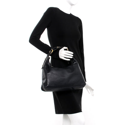 Gucci Calfskin Medium Horsebit Chain Hobo Navy 2 of 12