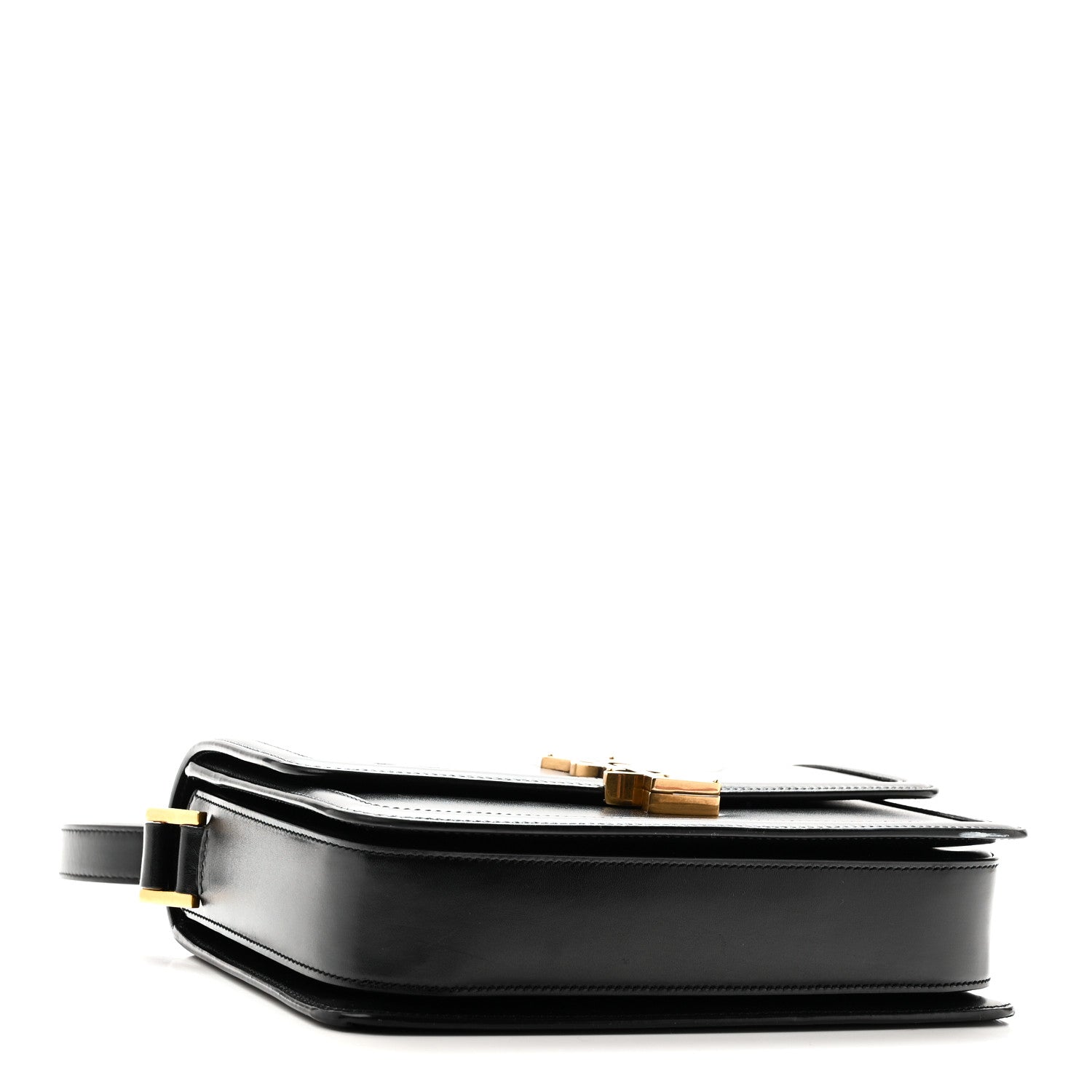 Saint Laurent Box Calfskin Monogram Medium Solferino Satchel Black 4 of 10
