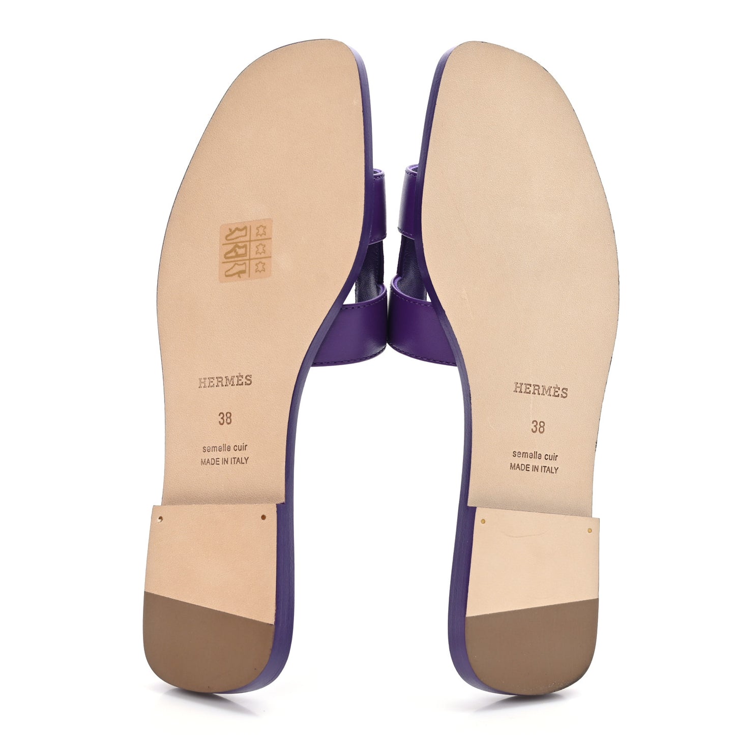 Calfskin Oran Sandals 38 Violet Majorette