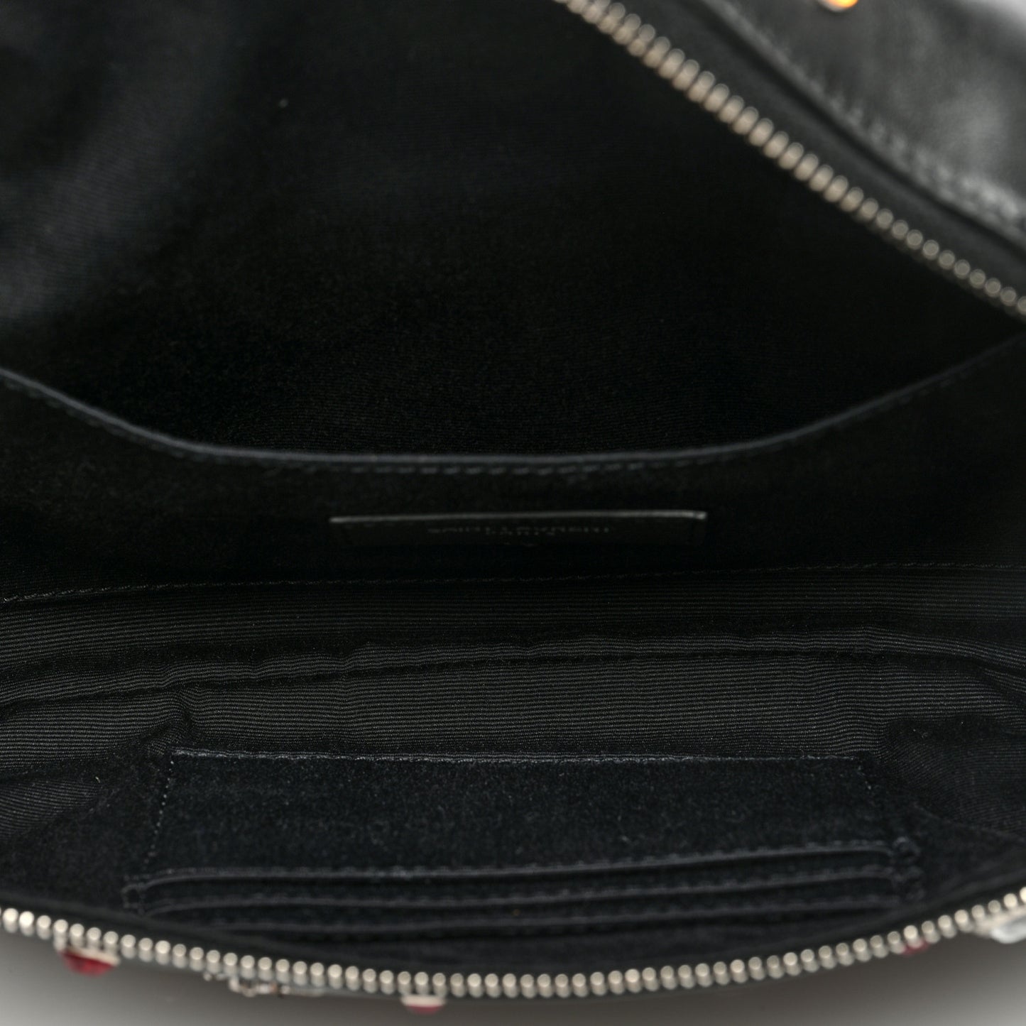 Calfskin Crystal Embellished Monogram Belt Bag Black