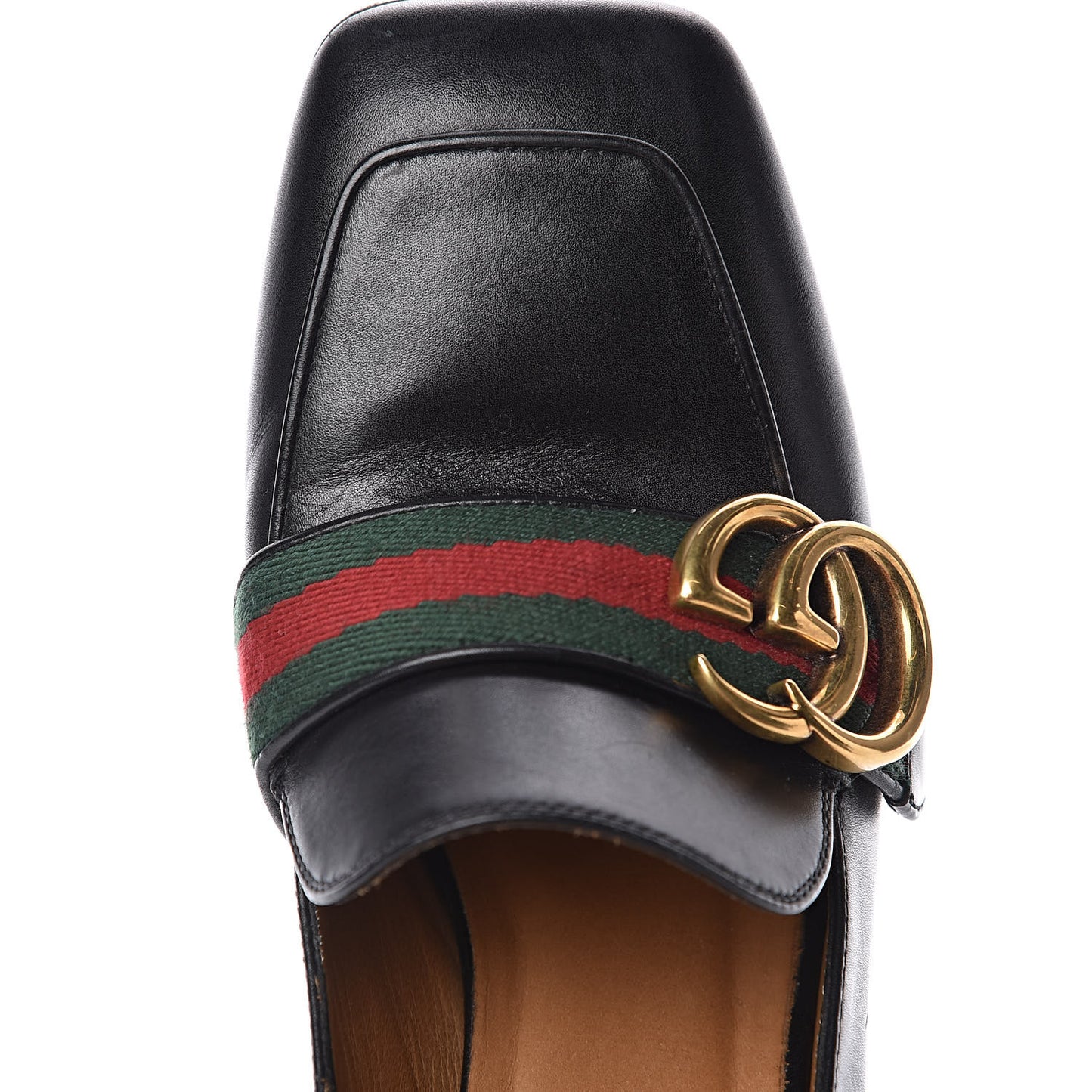 Calfskin Web Peyton Loafer Pumps 35 Black