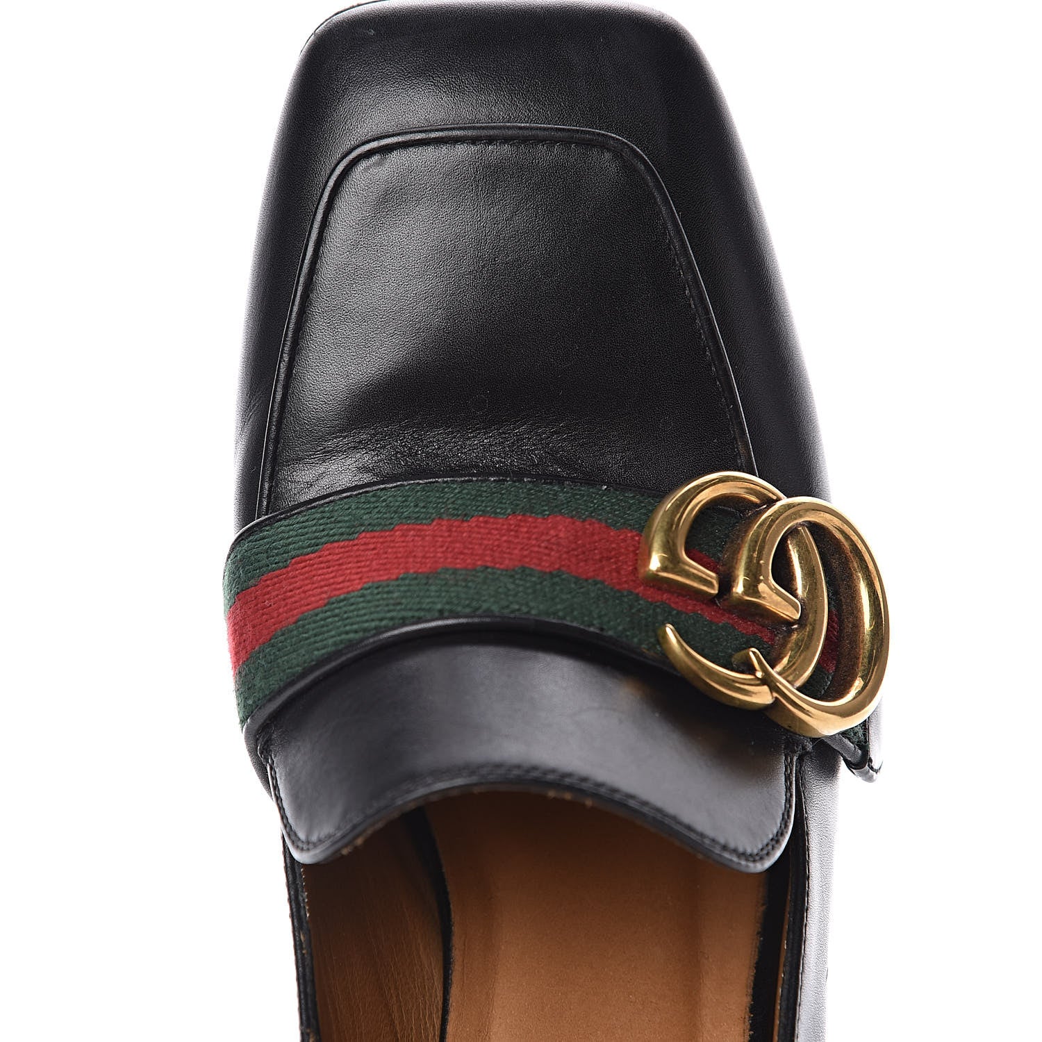 Gucci Calfskin Web Peyton Loafer Pumps 35 Black 11 of 12