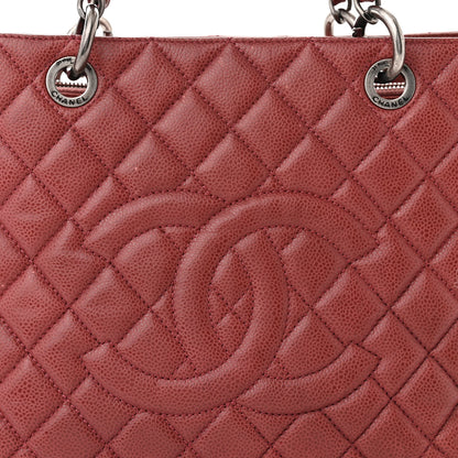 Chanel Caviar Quilted Grand Shopping Tote GST Red 8 of 14
