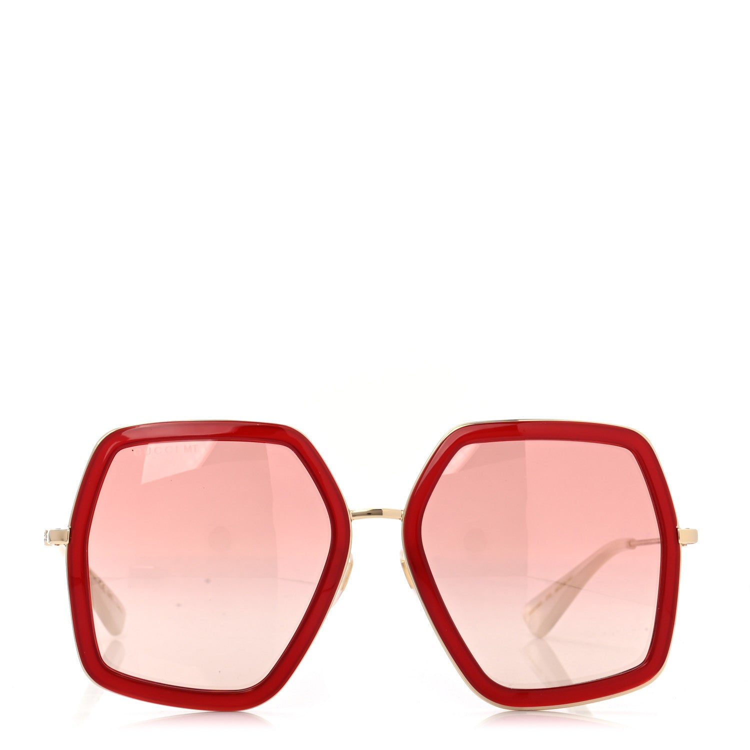Gucci Acetate Oversize Square Frame GG0106S Sunglasses Red 2 of 6
