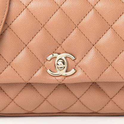 Chanel Caviar Lizard Embossed Quilted Extra Mini Coco Handle Flap Brown 8 of 10