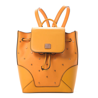 MCM Coated Canvas Monogram Studded Mini Claudia Backpack Orange 1 of 12