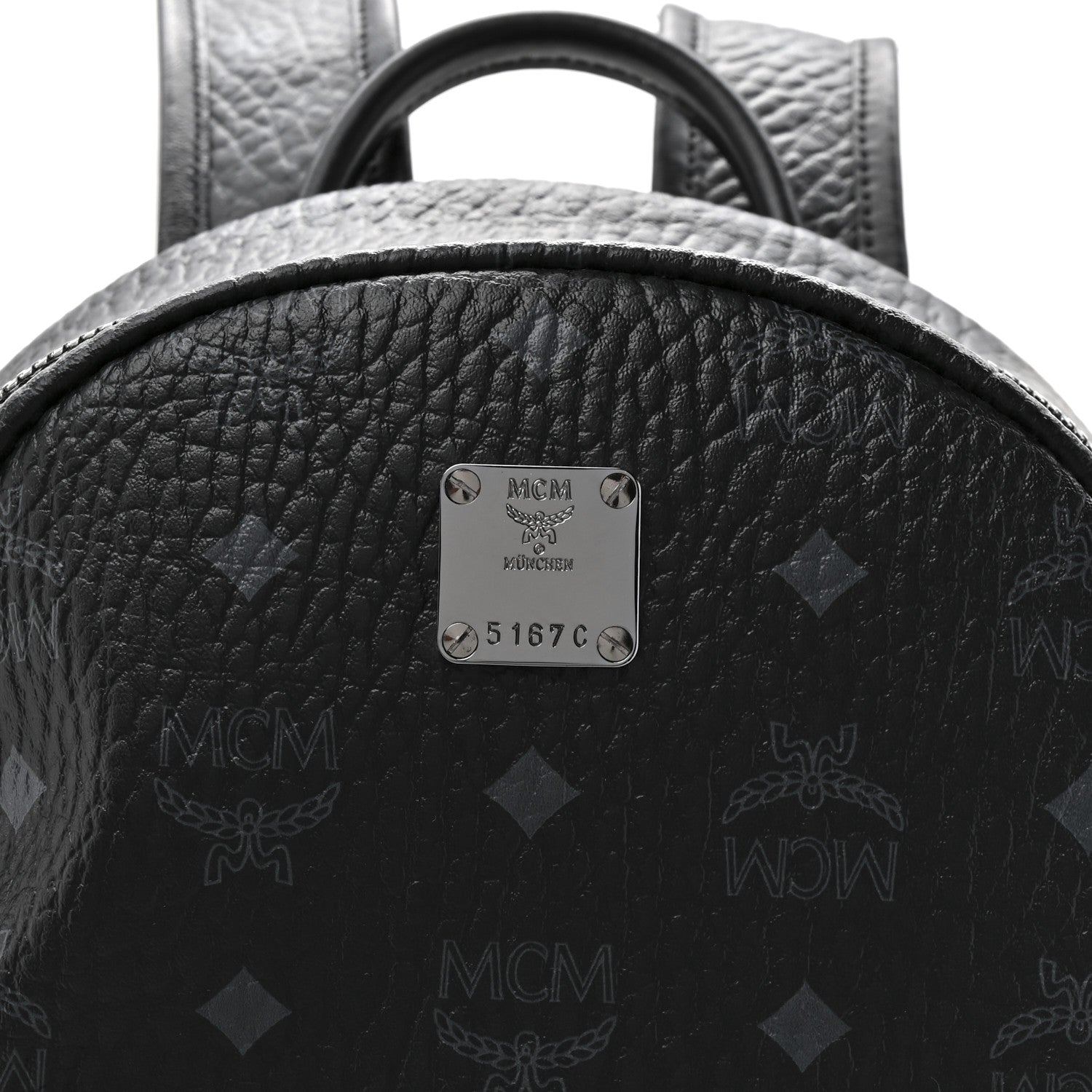 MCM Visetos Medium Side Studs Stark Backpack Black 7 of 9