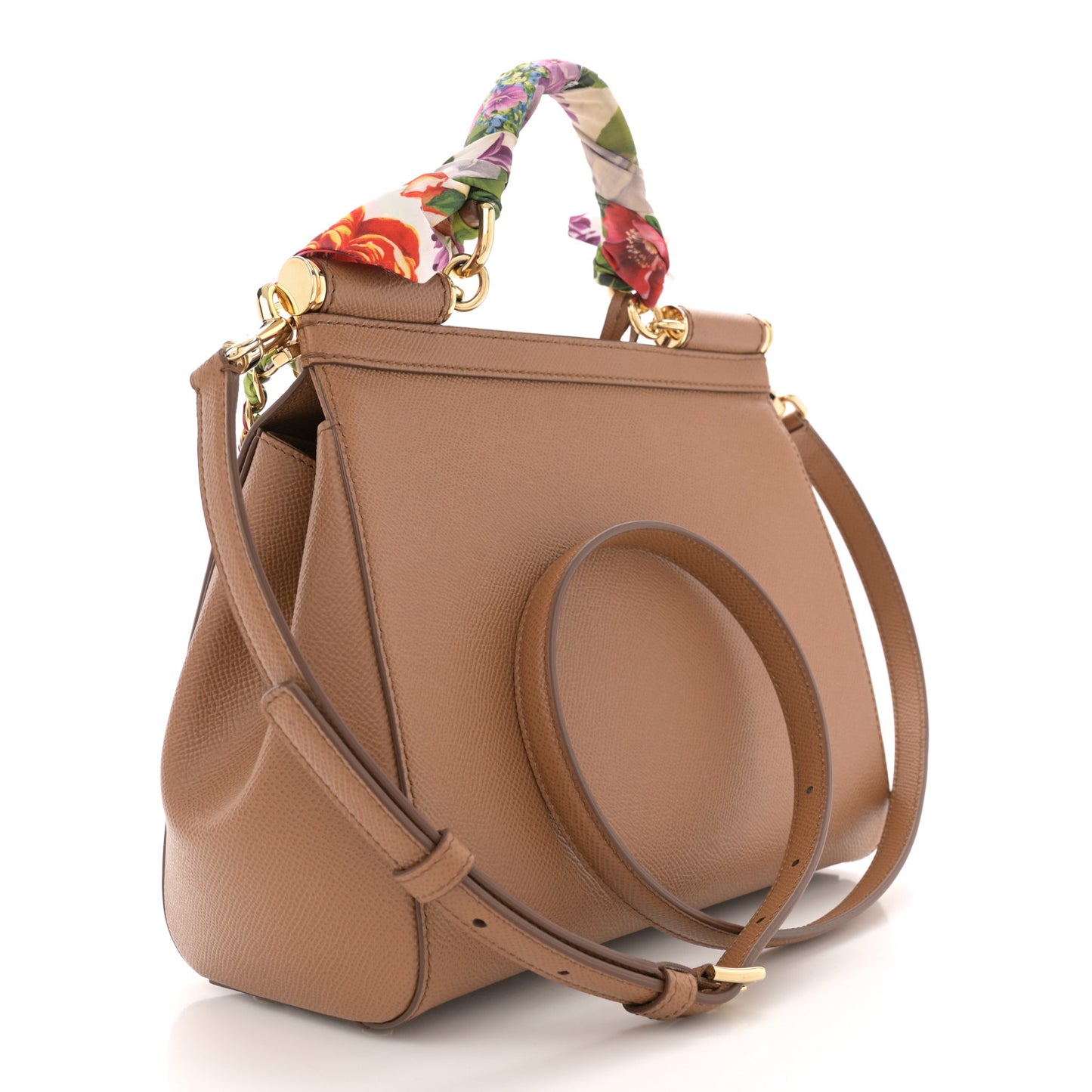 Dauphine Medium Miss Sicily Satchel With Scarf Caramello