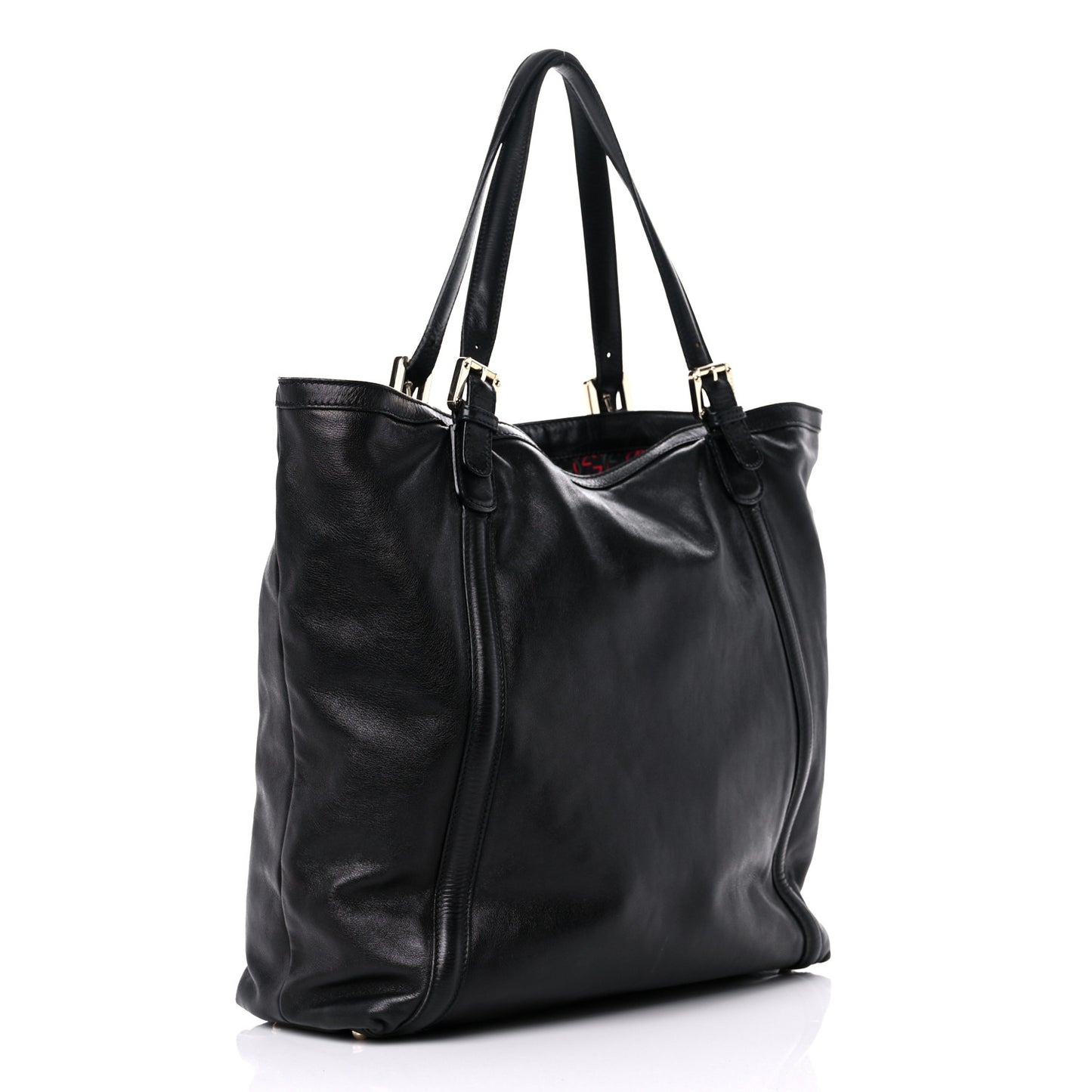 Calfskin Large Britt Shoulder Bag Black