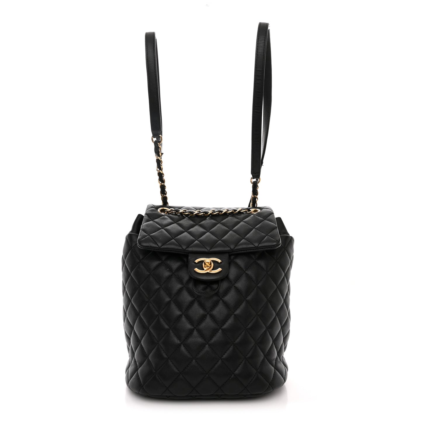 Lambskin Quilted Small Urban Spirit Backpack Black