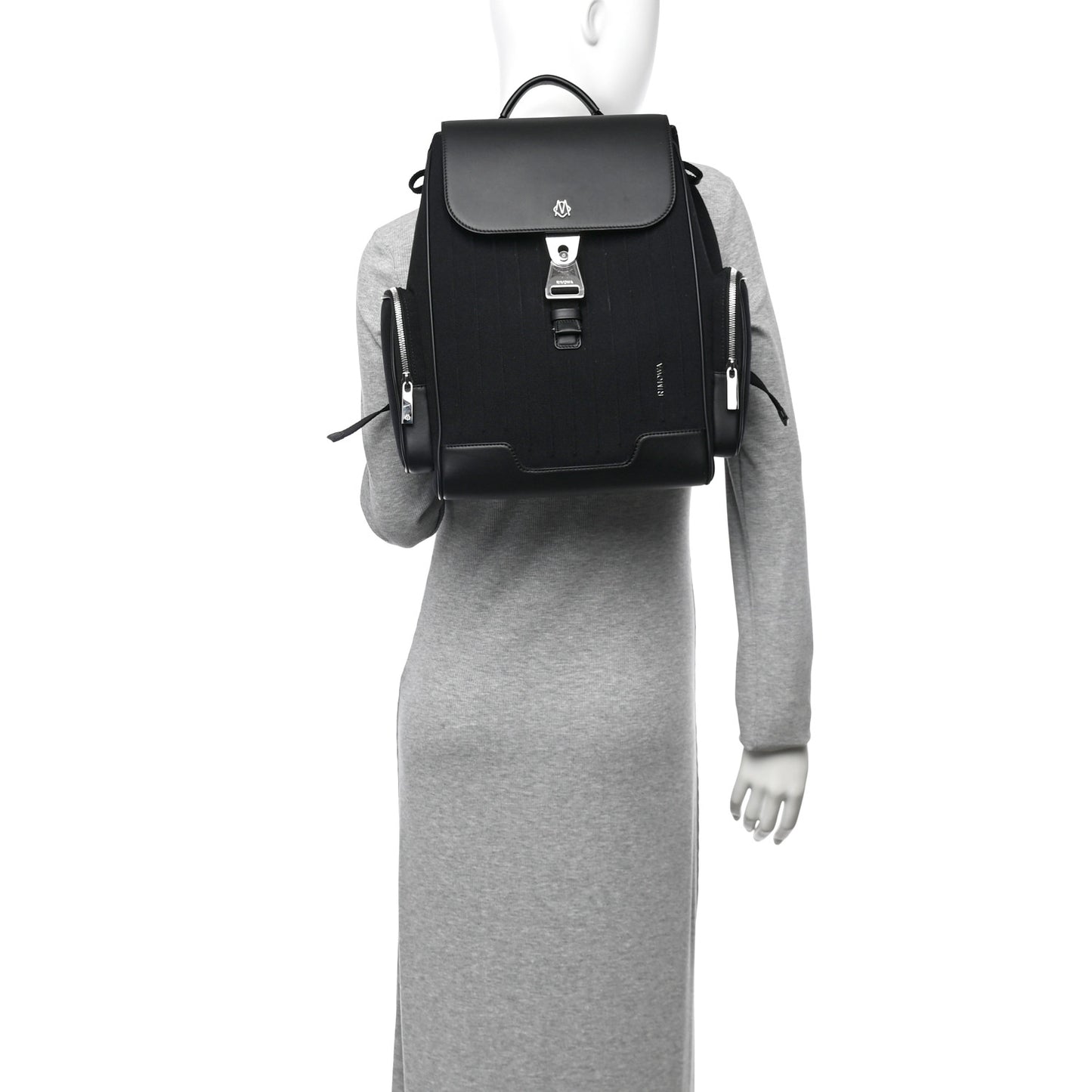 Canvas Calfskin Never Still Small Backpack Black