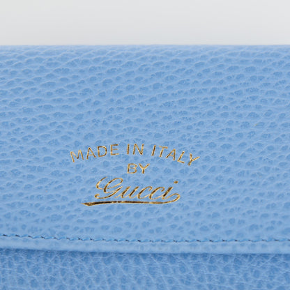 Gucci Dollar Calfskin Swing French Flap Wallet Mineral Blue 6 of 8