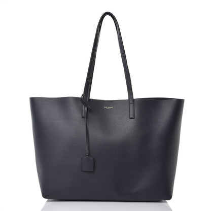 Saint Laurent Calfskin Large Shopping Tote Deep Marine 3 of 9