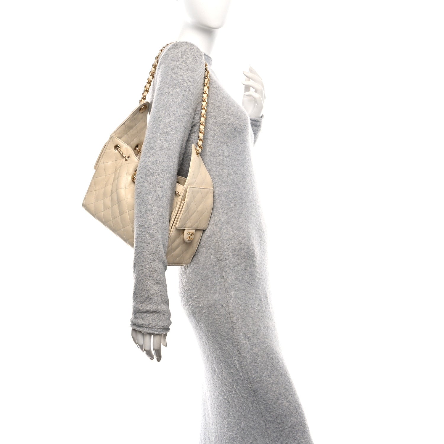 Chanel Caviar Quilted Small Chanel 25 Handbag Beige 2 of 10