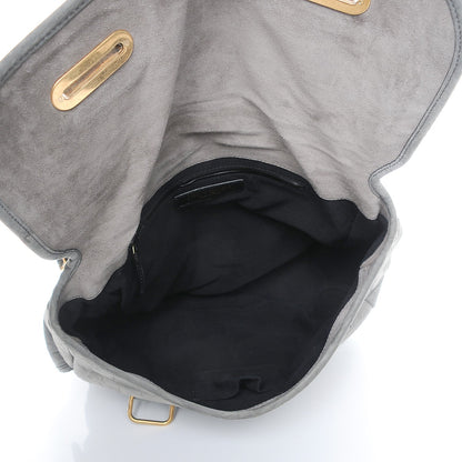 Saint Laurent Crocodile Embossed Nubuck Besace Shoulder Bag Anthracite 5 of 8