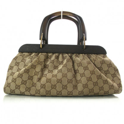 Gucci Monogram Wooden Frame Satchel Ebony 1 of 10