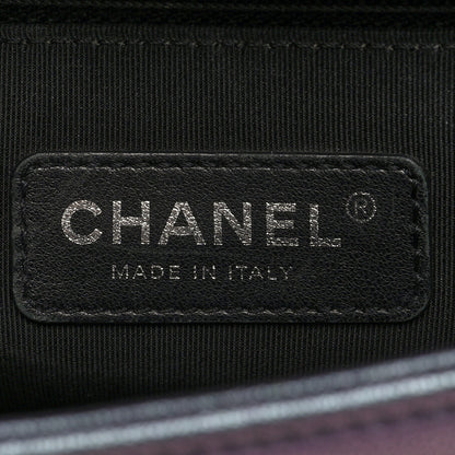 Chanel Iridescent Goatskin Quilted New Medium Boy Flap Purple 6 of 10