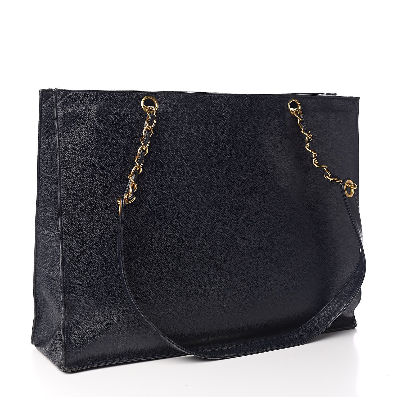 Chanel Caviar CC Tote Navy 3 of 18
