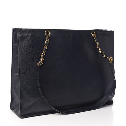 Chanel Caviar CC Tote Navy 3 of 18